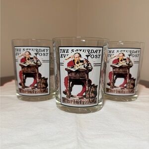 Norman Rockwell “Santa Reading Letters” Glass